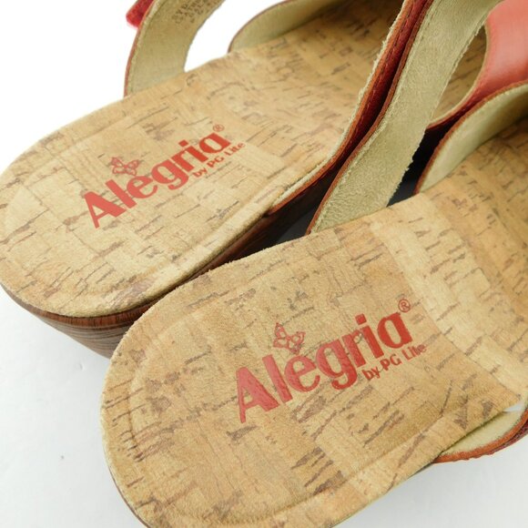 New ALEGRIA Red Leather Mary Jane Mule Clogs 39 - Picture 5 of 5